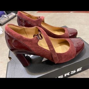 Clarks Maroon high heels.